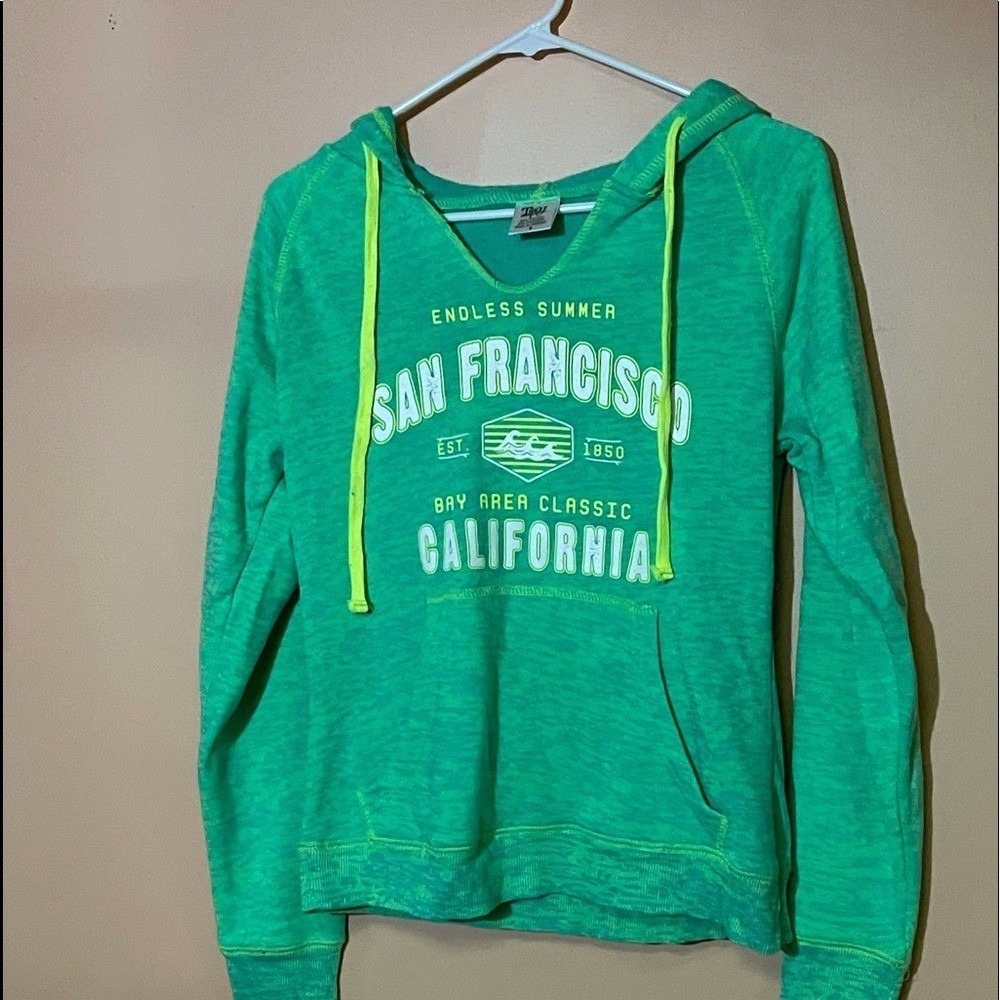 Neon Hoodie Tipsy size S San Francisco California surfer summer beach wear